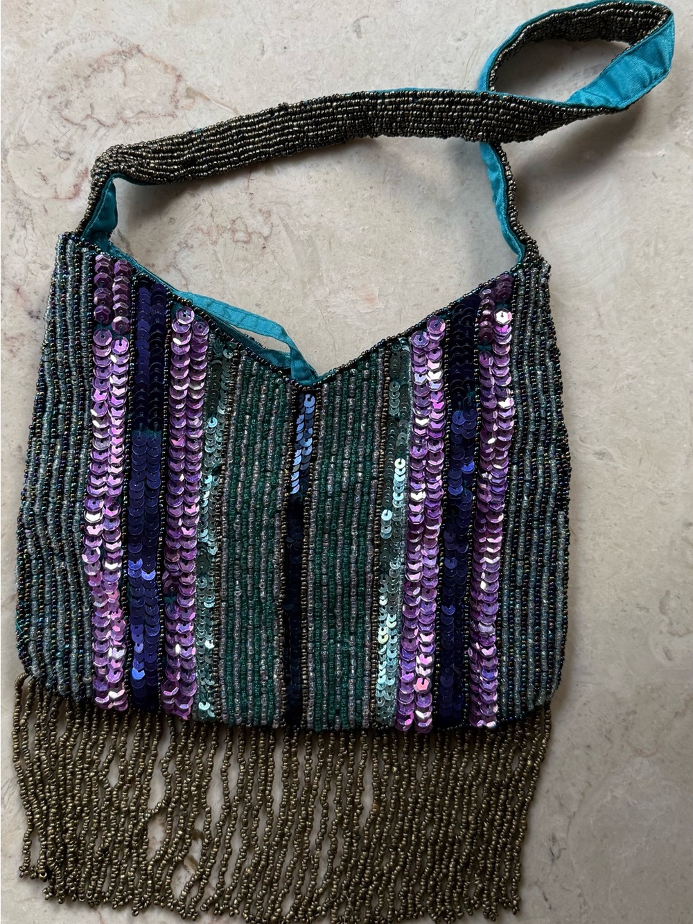 Fancy purse, multicolored beaded and sequined shoulder bag by Accessorize - Picture 10 of 11